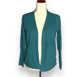 NEW Chaser Teal Ribbed Open Cardigan Size Small